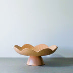 Scalloped Pedestal Bowl - Apricot