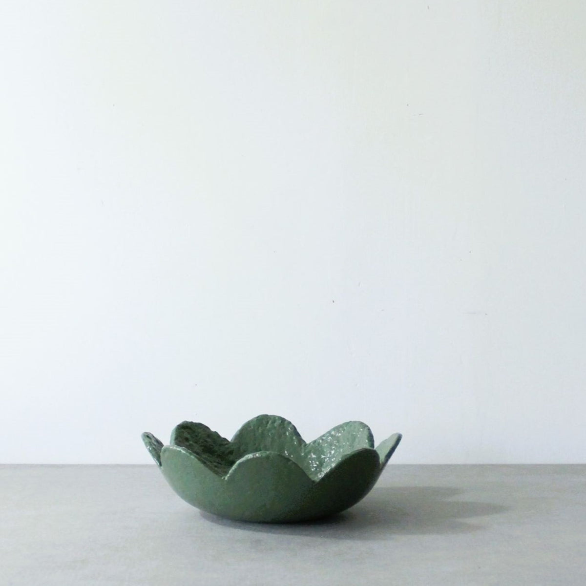 Scalloped Dish Small - Forest Green