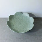 Scalloped Pedestal Bowl - Sage Green