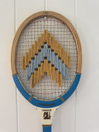 Vintage Tennis Racquet With Woven Chevron