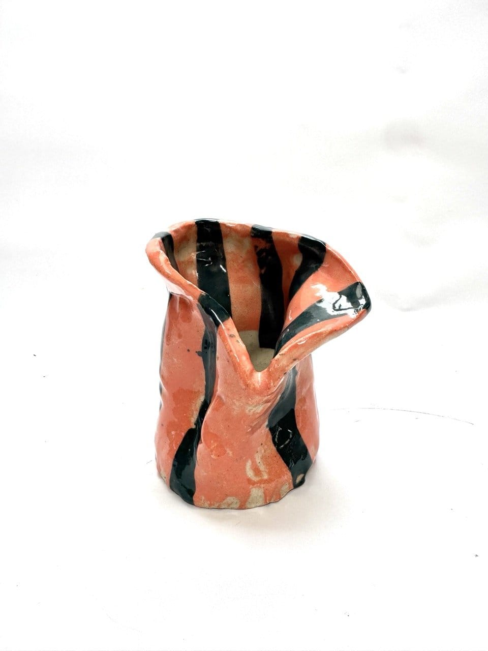 Short Crush Vase 'Peach / Forest'-Ceramics-Lauren Barton-Greenhouse Interiors Pty Ltd