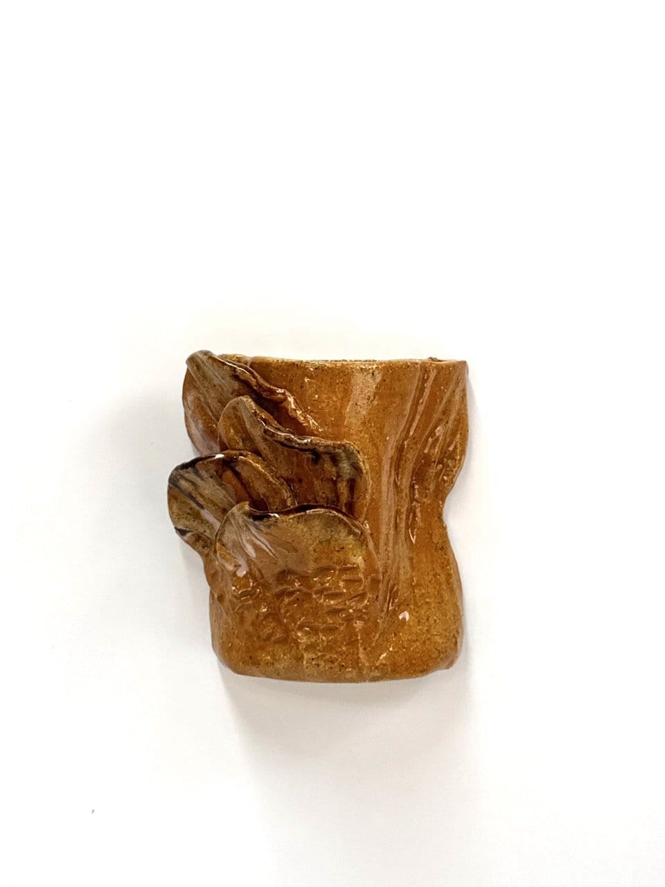 Short Sculptural Wall Vase 'Chestnut'