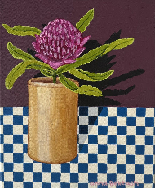 Waratah With Checkers - Original Art
