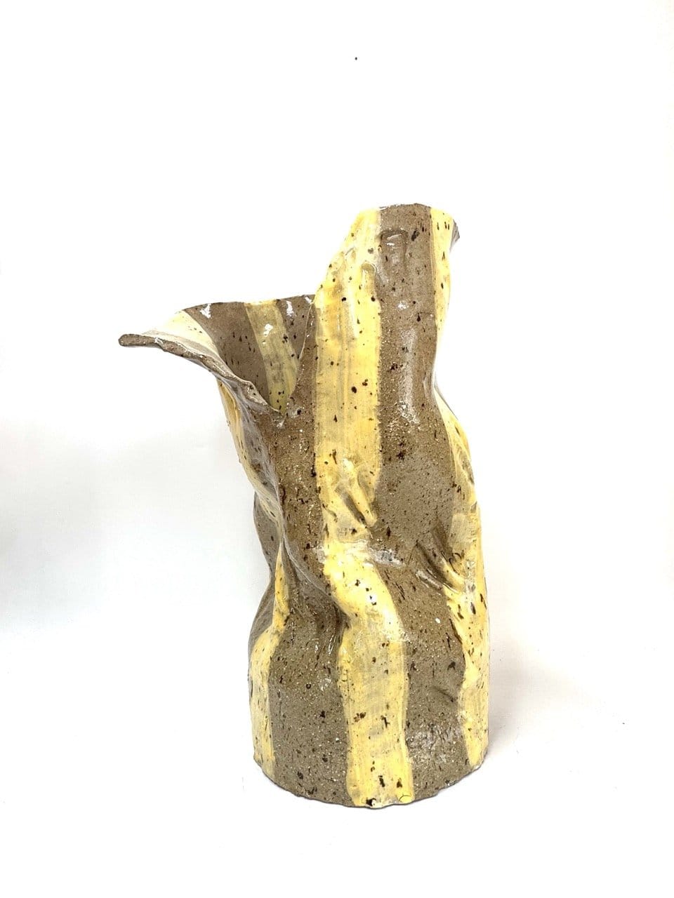 Tall Crush Vase 'Cream Mud'