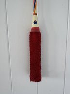 Vintage Squash Racquet Wall Hanging With Woven Heart - Bright Orange