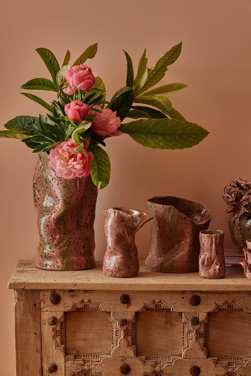 Mid Crush Vase 'Pink Mud'