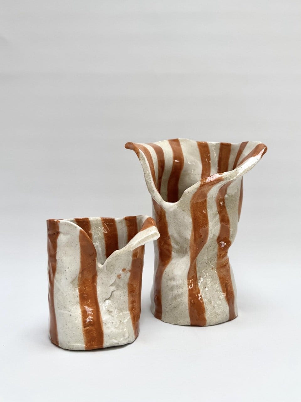 Skinny Crush Vase 'Copper White Stripe'