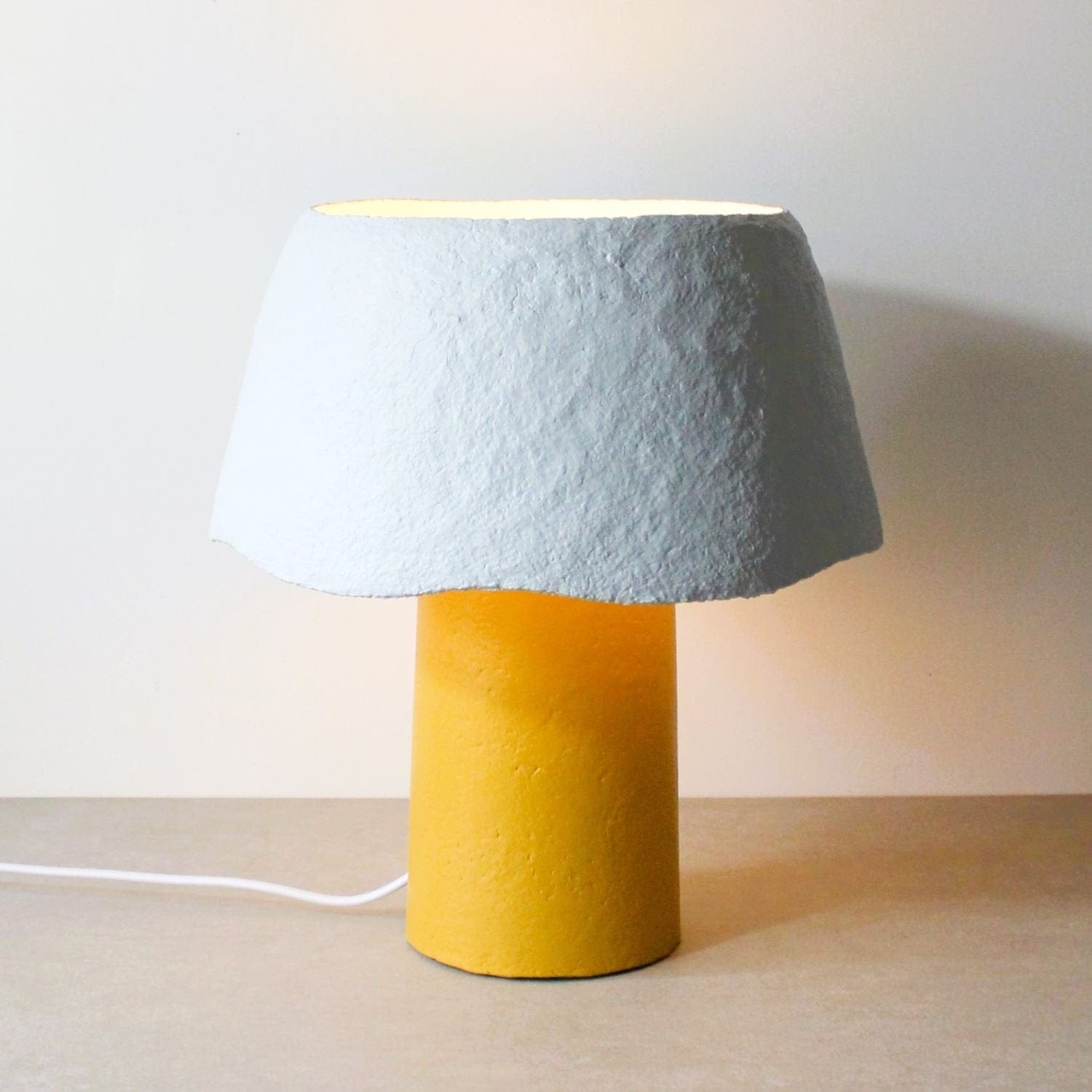 Two Tone Table Lamp - Mustard / Pale Blue