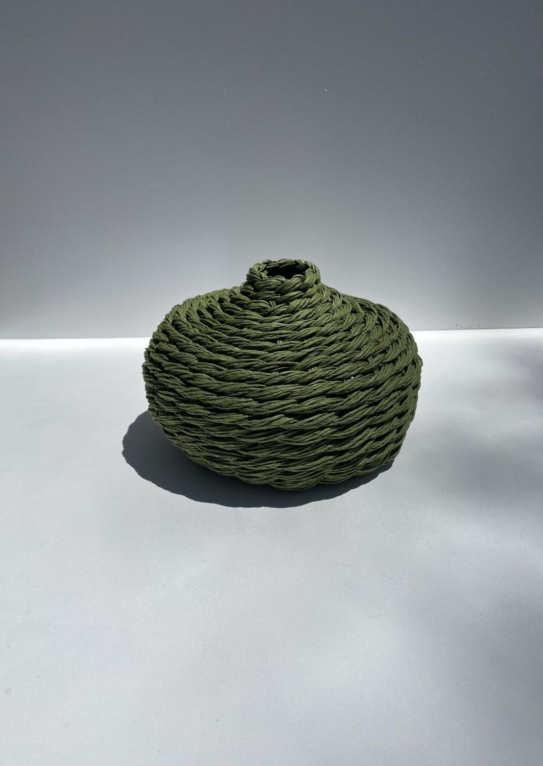 Woven Bud Vase In Green