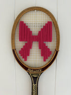 Vintage Tennis Racquet Wall Art - Pink Bow