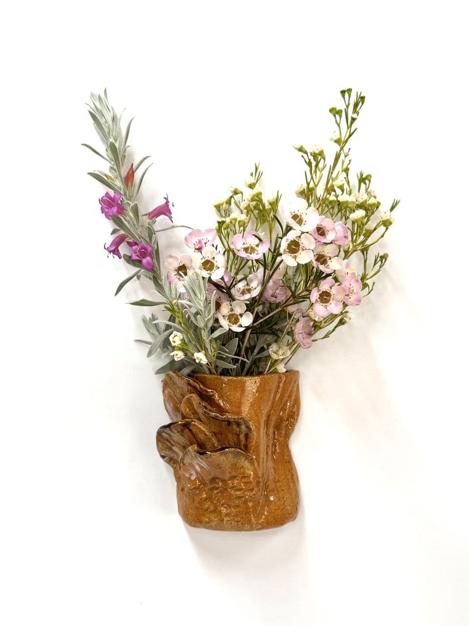 Short Sculptural Wall Vase 'Chestnut'