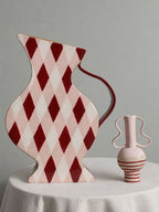 Harlequin Vessel In Burgundy And Pink