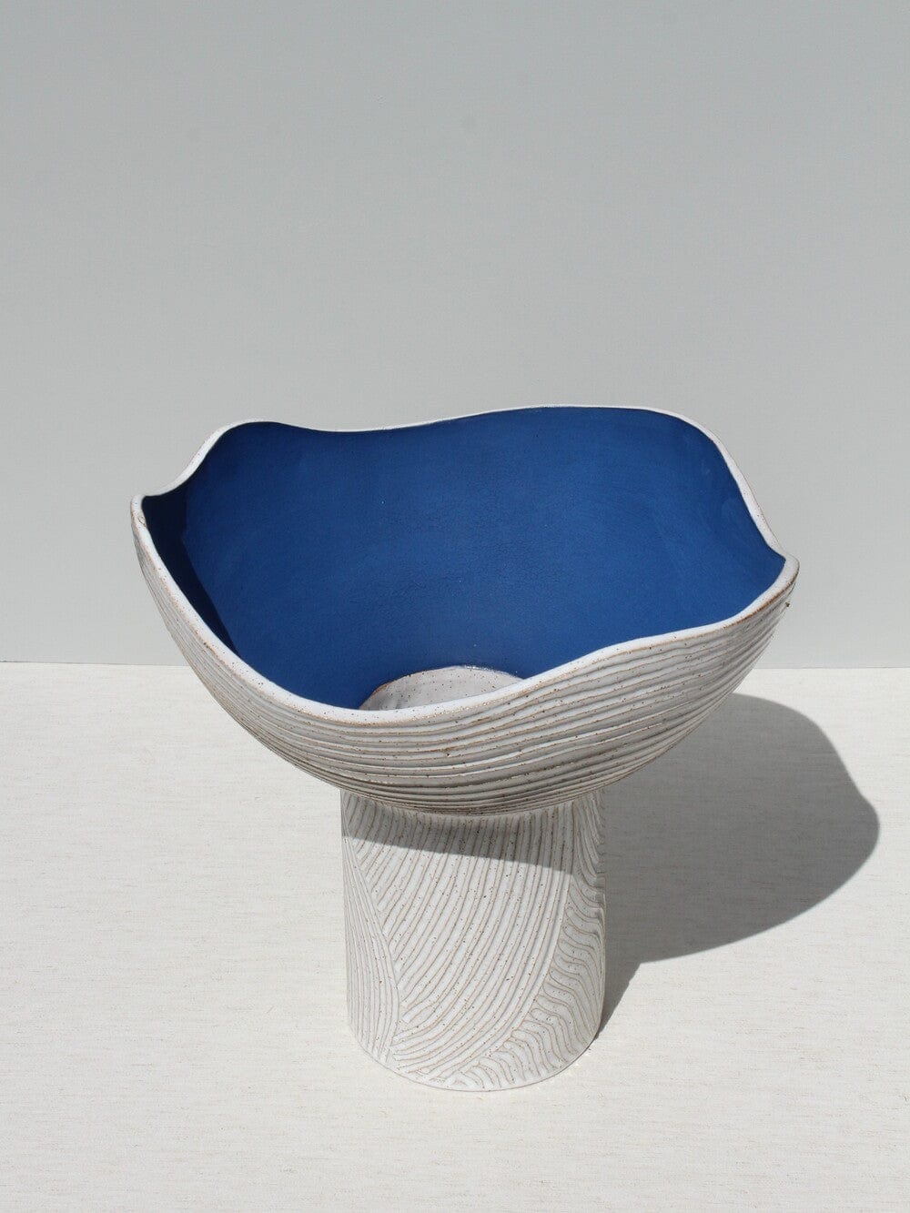Large Cobalt Blue Pedestal Vessel