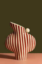 Burgundy Striped Vessel