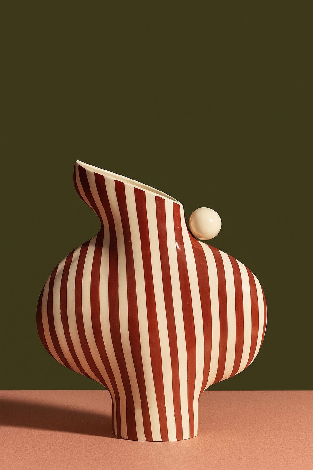 Burgundy Striped Vessel