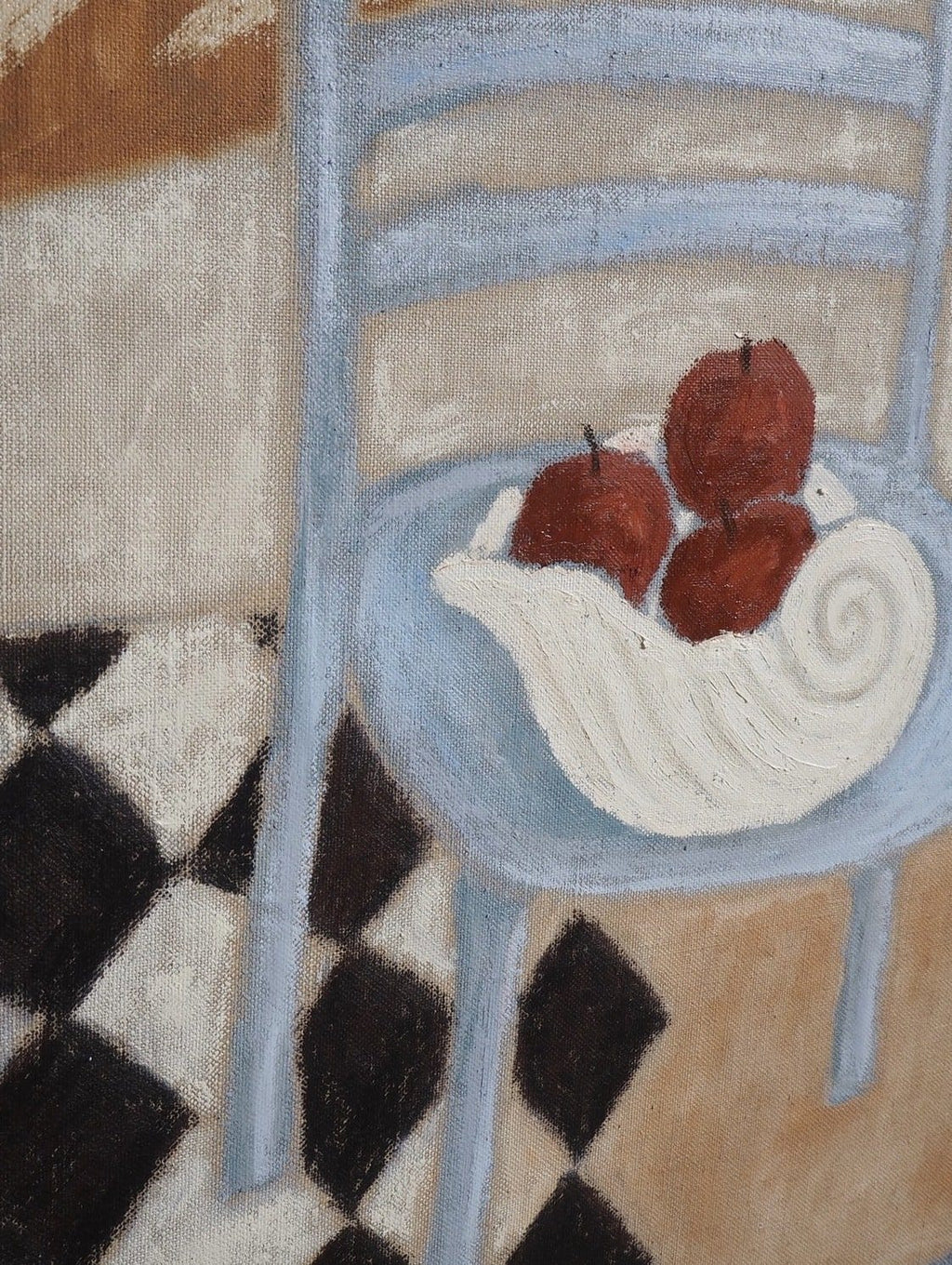 Blue Chair, Red Apples - Original Art