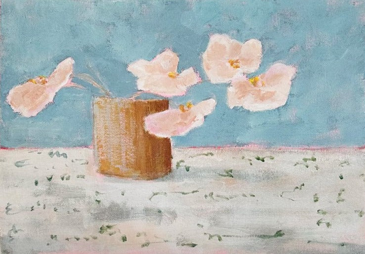 Pink Flowers Ii -  Original Painting