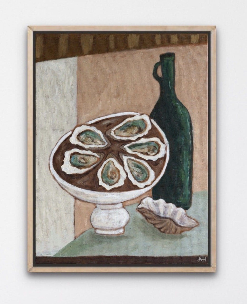 Green Gill Oysters - Original Art-Original Art-Aleisha Hobson-Greenhouse Interiors Pty Ltd