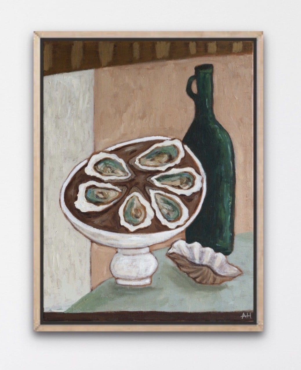 Green Gill Oysters - Original Art-Original Art-Aleisha Hobson-Greenhouse Interiors Pty Ltd
