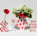 Red And Pink Harlequin Jug