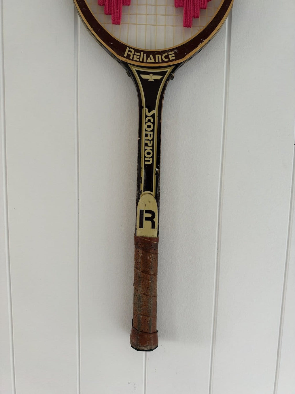 Vintage Tennis Racquet Wall Art - Pink Bow