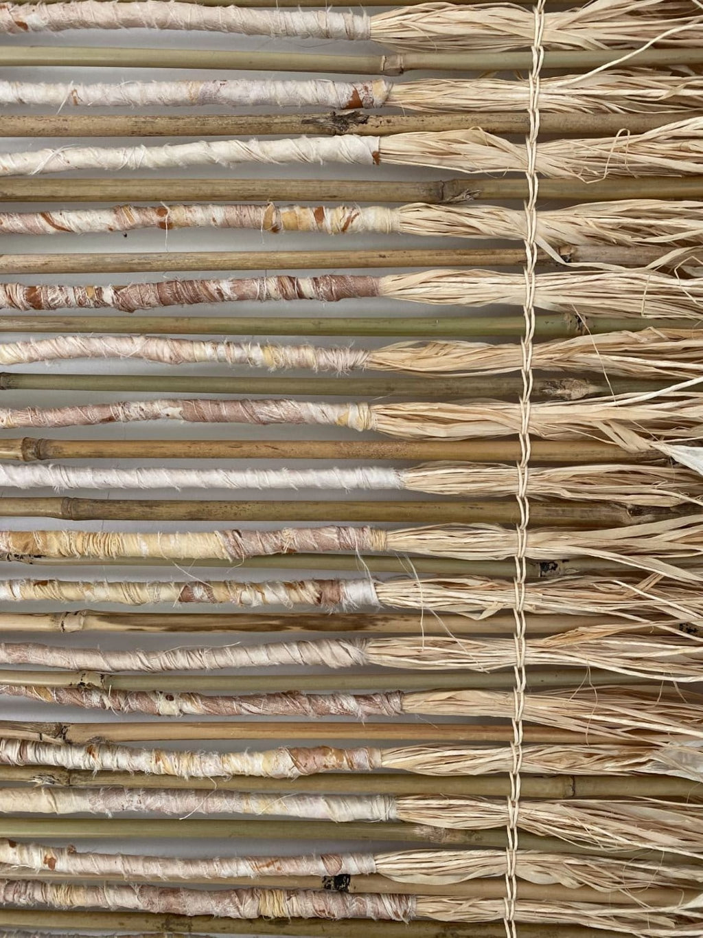 Sari Silk And Raffia Wall Hanging