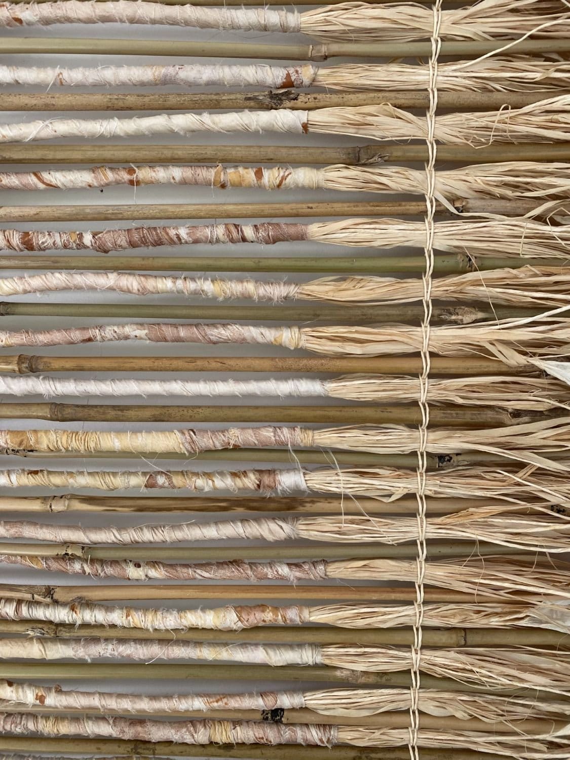 Sari Silk And Raffia Wall Hanging