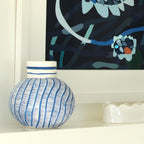 Large Cobalt Blue Wavy Vessel