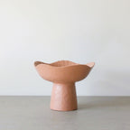 Wavy Pedestal Bowl - Pink Clay