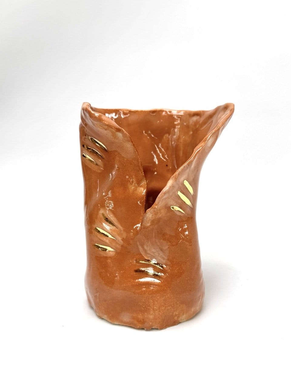 Skinny Crush Vase 'Gold Copper'