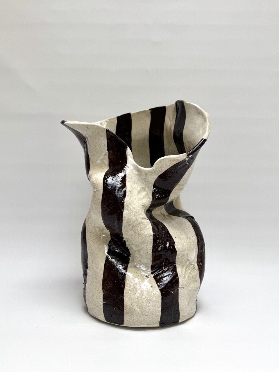 Tall Crush Vase 'Chocolate Stripe'