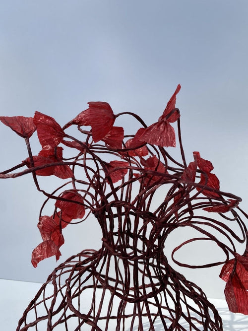 Woven Vase In Red
