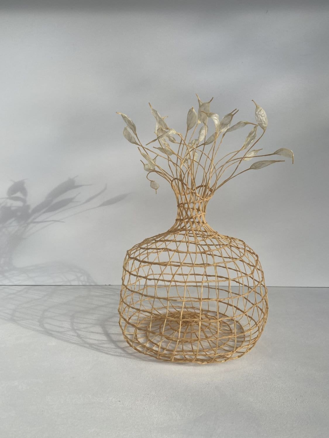 Woven Vase In Pale Yellow