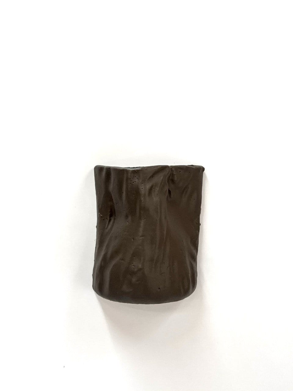 Short Crush Wall Vase 'Matt Dark Brown'