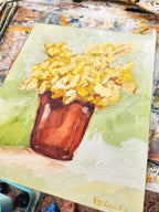 Wattle In Vintage Glass - Original Art