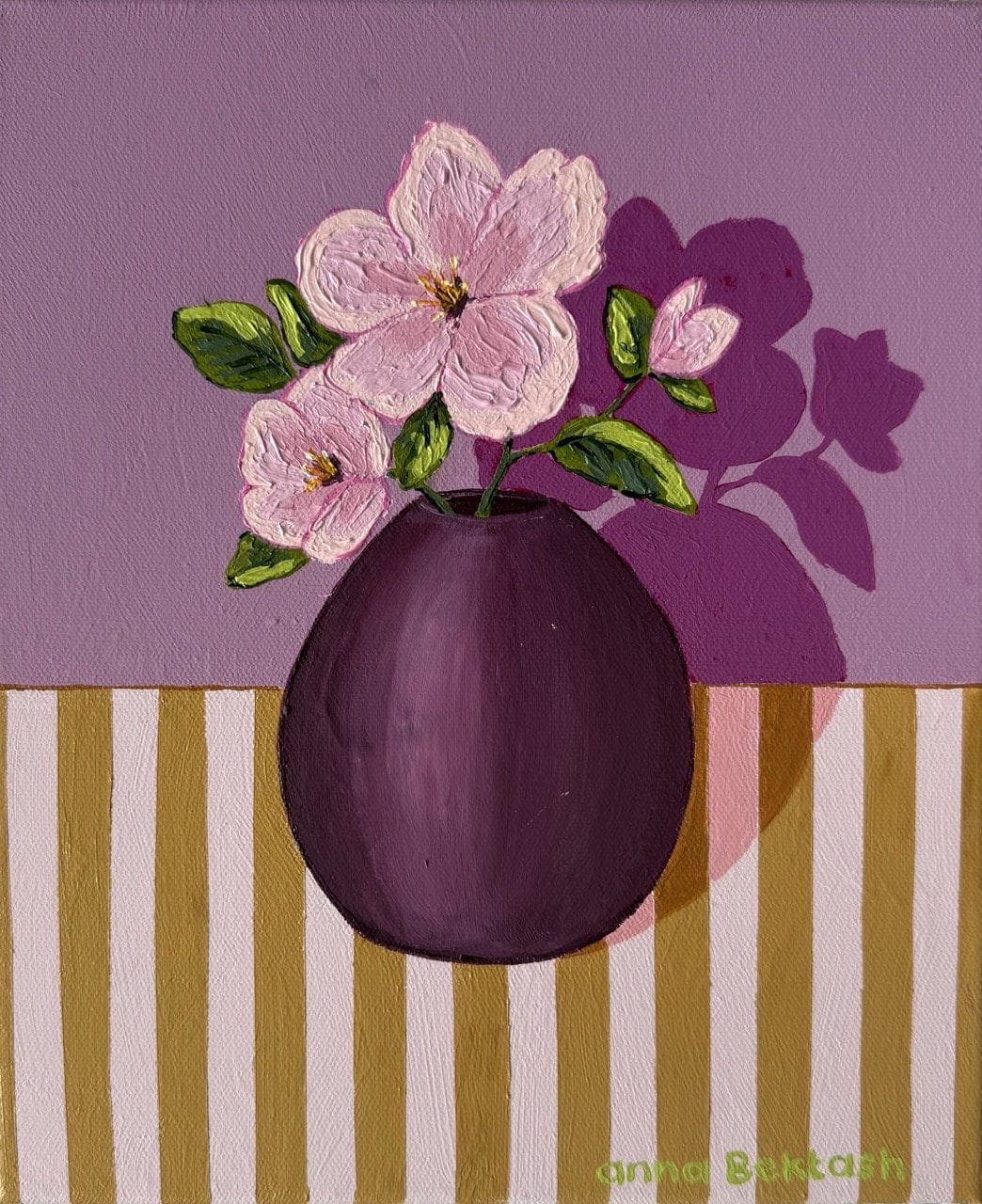 Hibiscus With Stripes - Original Art
