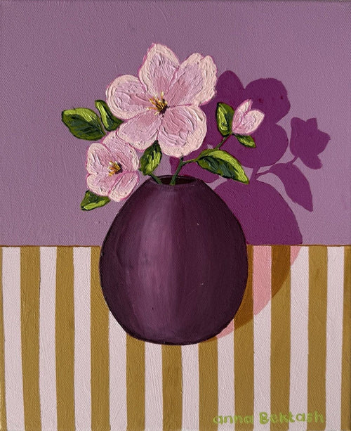 Hibiscus With Stripes - Original Art