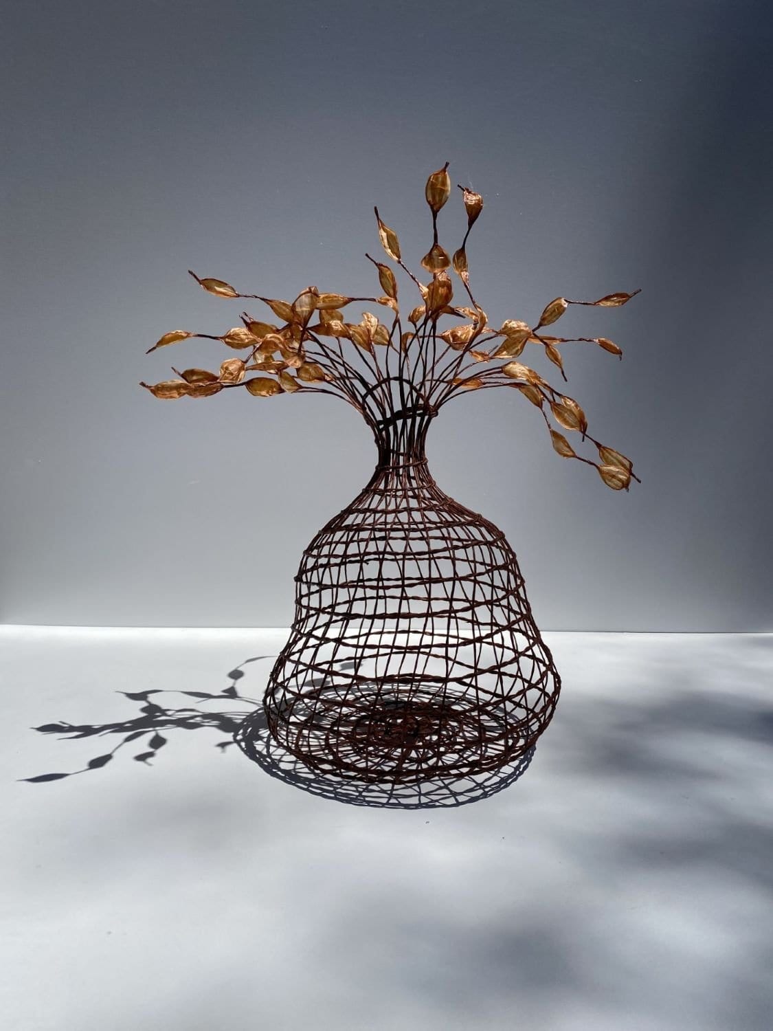 Woven Vase In Dark Copper