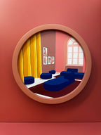 Blue Couch Yellow Curtains - Original Art