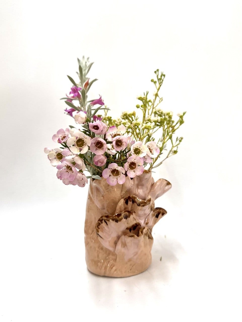 Short Sculptural Vase 'Blush Brown'