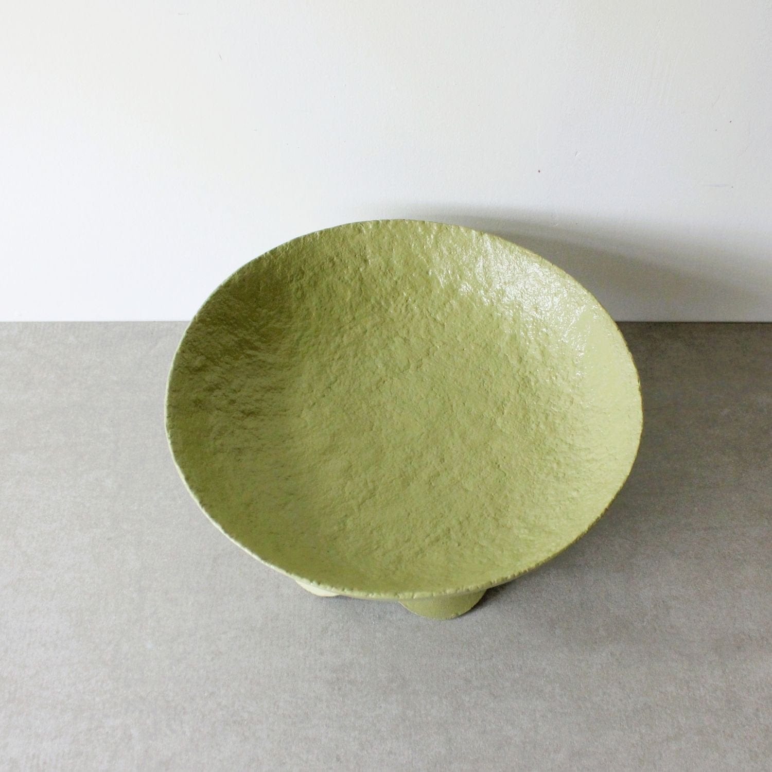 Pedestal Bowl With Scalloped Base - Olive