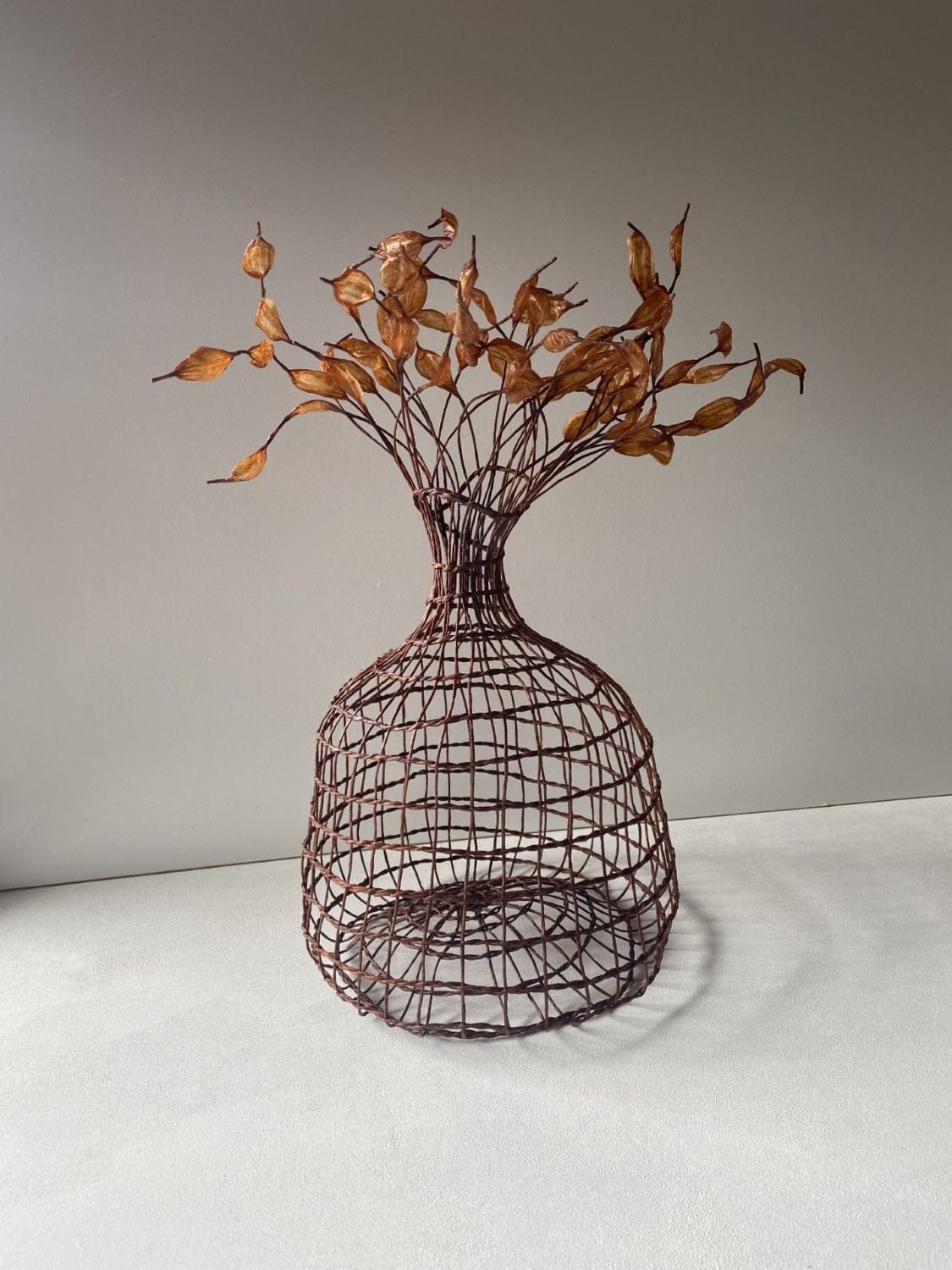 Woven Vase In Copper