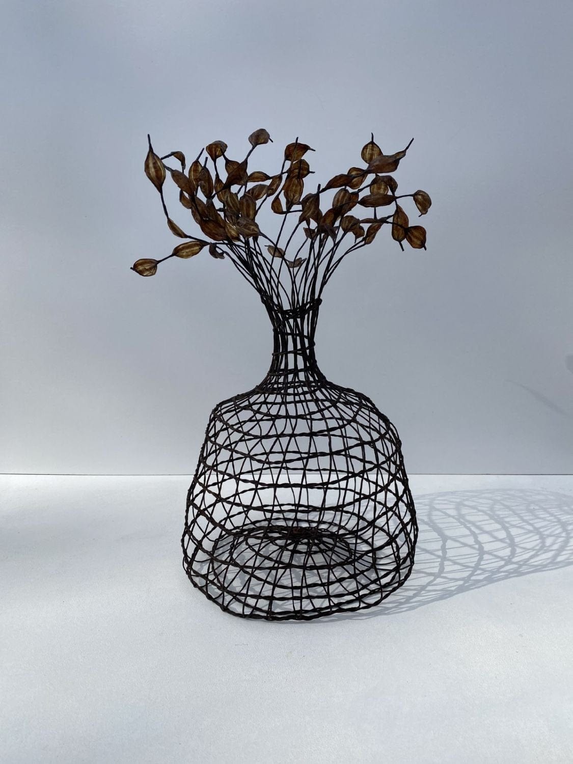 Woven Vase In Dark Brown