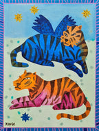 Cosmic Cats - Original Artwork-Original Art-Amber Kingi-Greenhouse Interiors Pty Ltd
