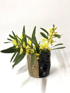 Short Crush Vase 'Mud Black'