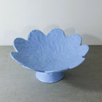 Scalloped Pedestal Bowl - Cornflower Blue