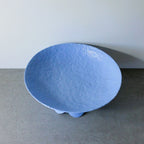 Pedestal Bowl With Scalloped Base - Cornflower Blue