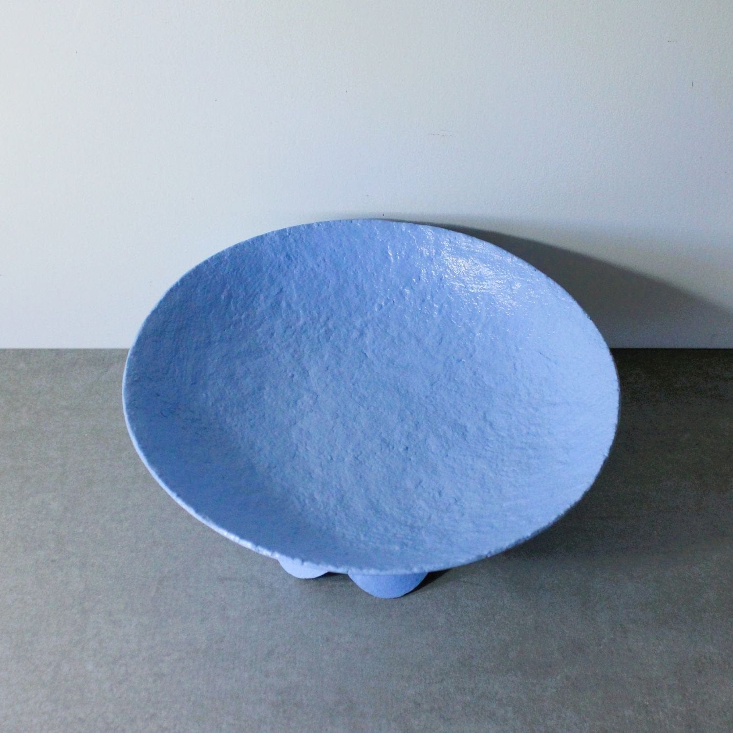 Pedestal Bowl With Scalloped Base - Cornflower Blue