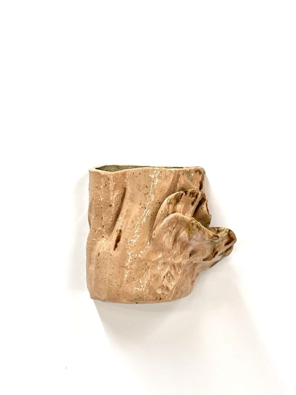 Short Sculptural Wall Vase 'Blush'