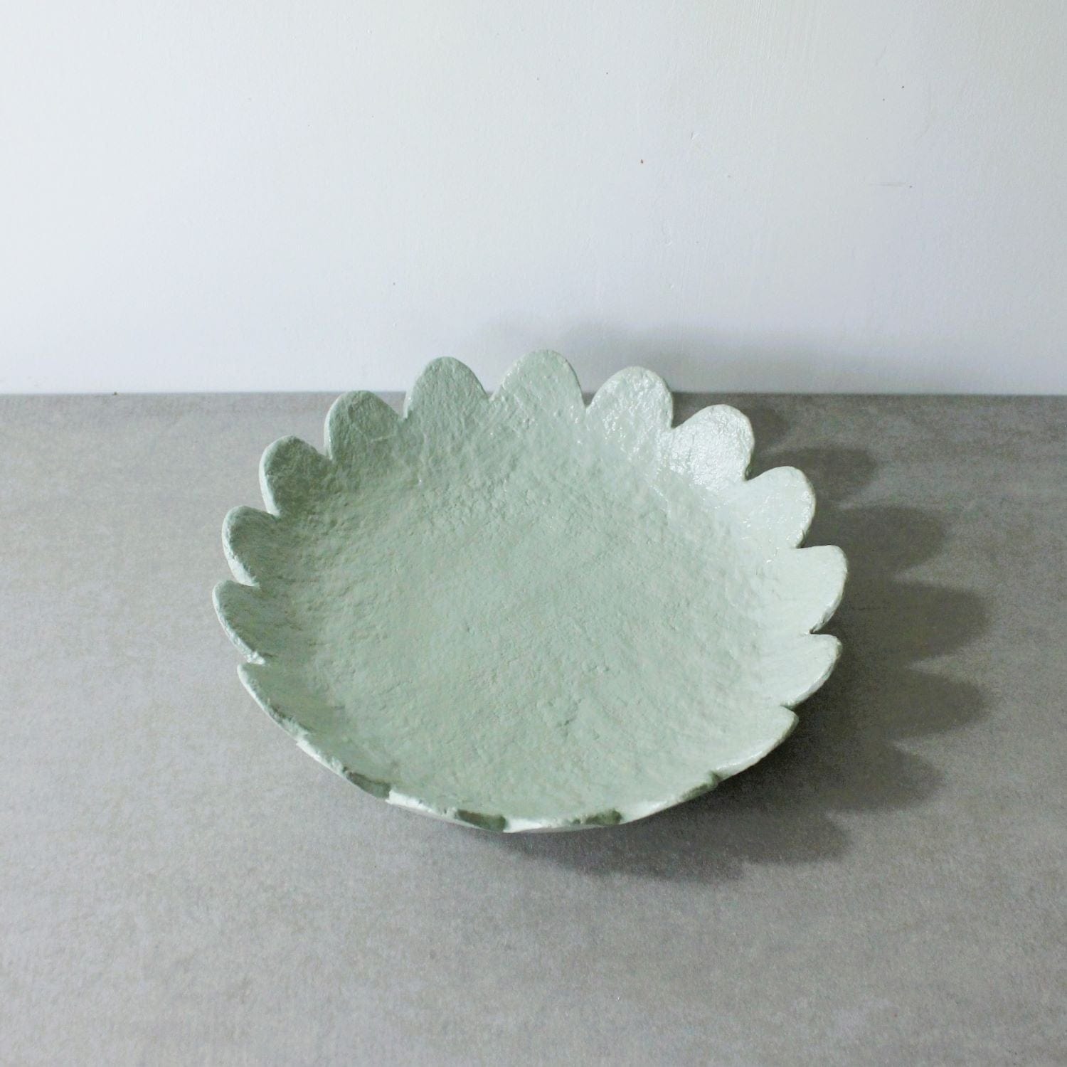 Scalloped Dish Large - Sage Green